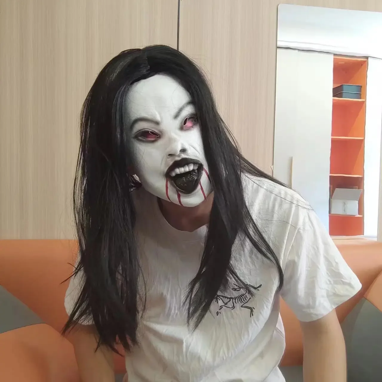 

Creepier головной убор реквизит для головы страшные женские маски Хэллоуин украшения вечерние косплей костюм головные уборы длинные волосы головной убор ведьмы