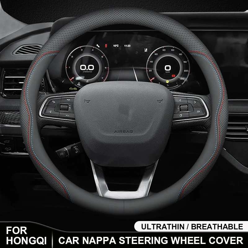 

Leather Car Steering Wheel Cover For Red Flag Hongqi E-HS9 HS5 H5 H6 HS3 H7 HS7 S9 H9 E-MQ5 HQ9 EH7 05 06 08 Auto Accessories