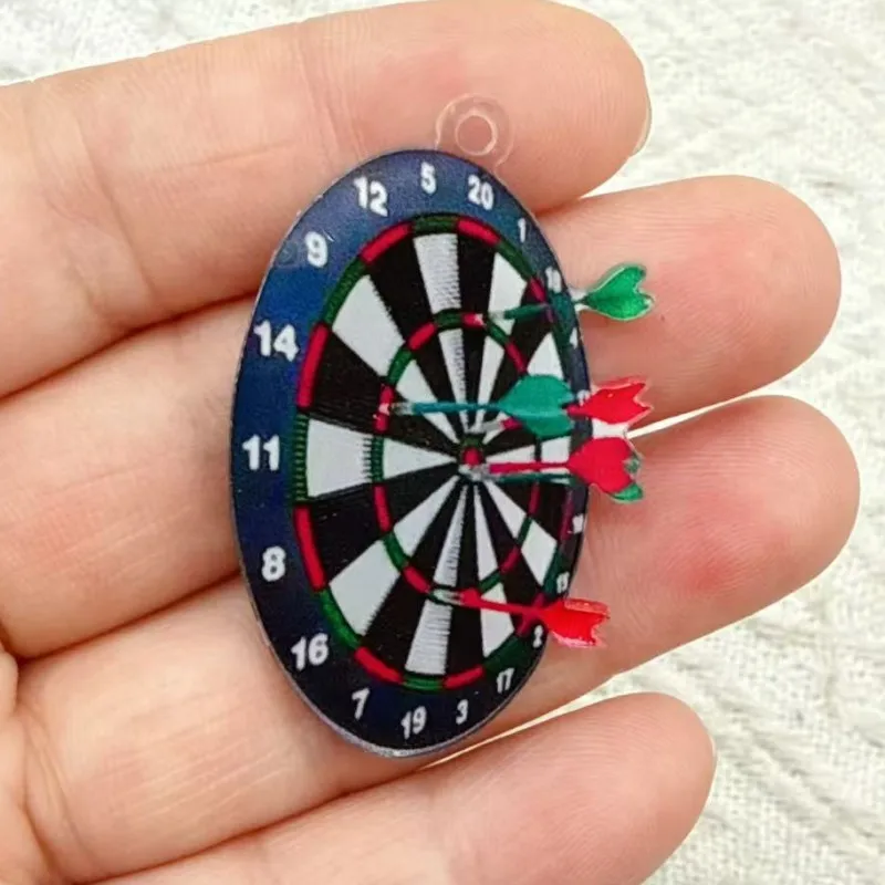 10pcs dartboard Arcylic Charms for DIY Earring Jewelry Making