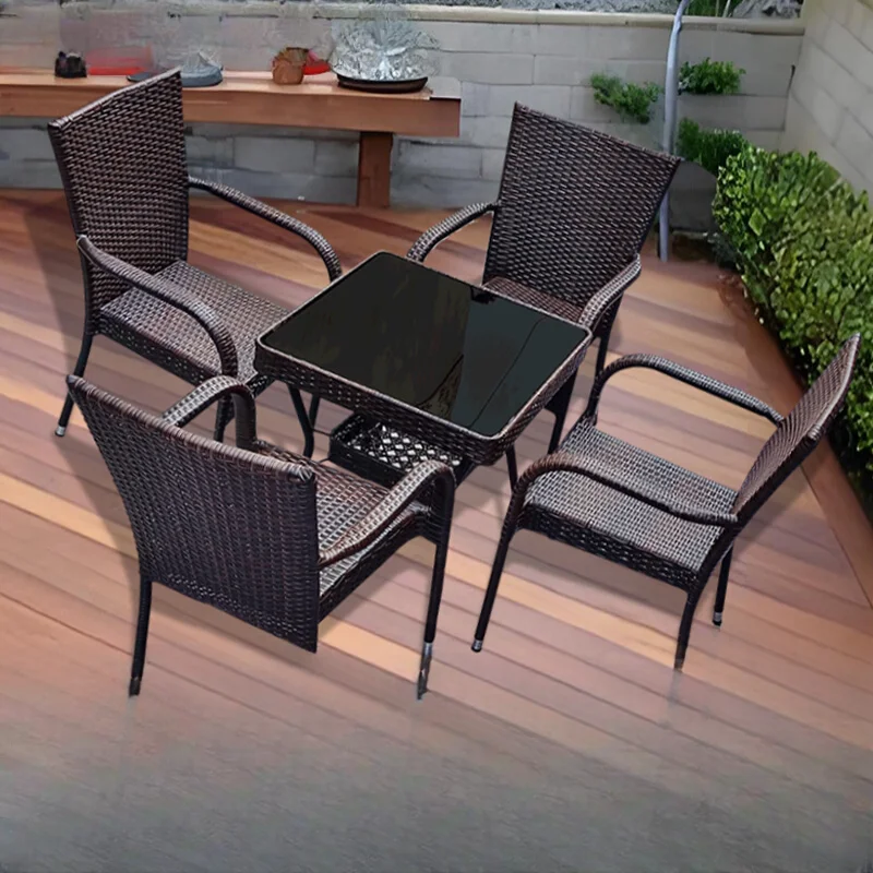 Portable Patio Table Chair Set Balcony Furniture Garden Lounge Rattan Cheap Crib Govee Prefabricated Coffee Mesas Furnitures