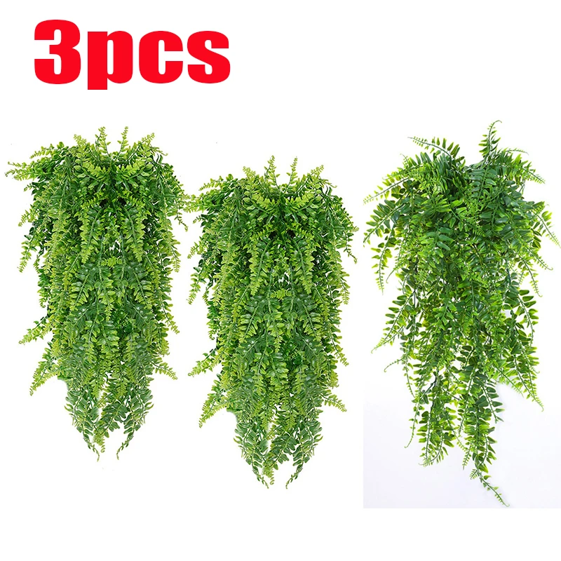 3/1pcsArtificial Plant Vine Home Decoration Hanging Plastic Leaf Grass Garland Outdoor Wedding Party Decorations Fake Rattan Ivy