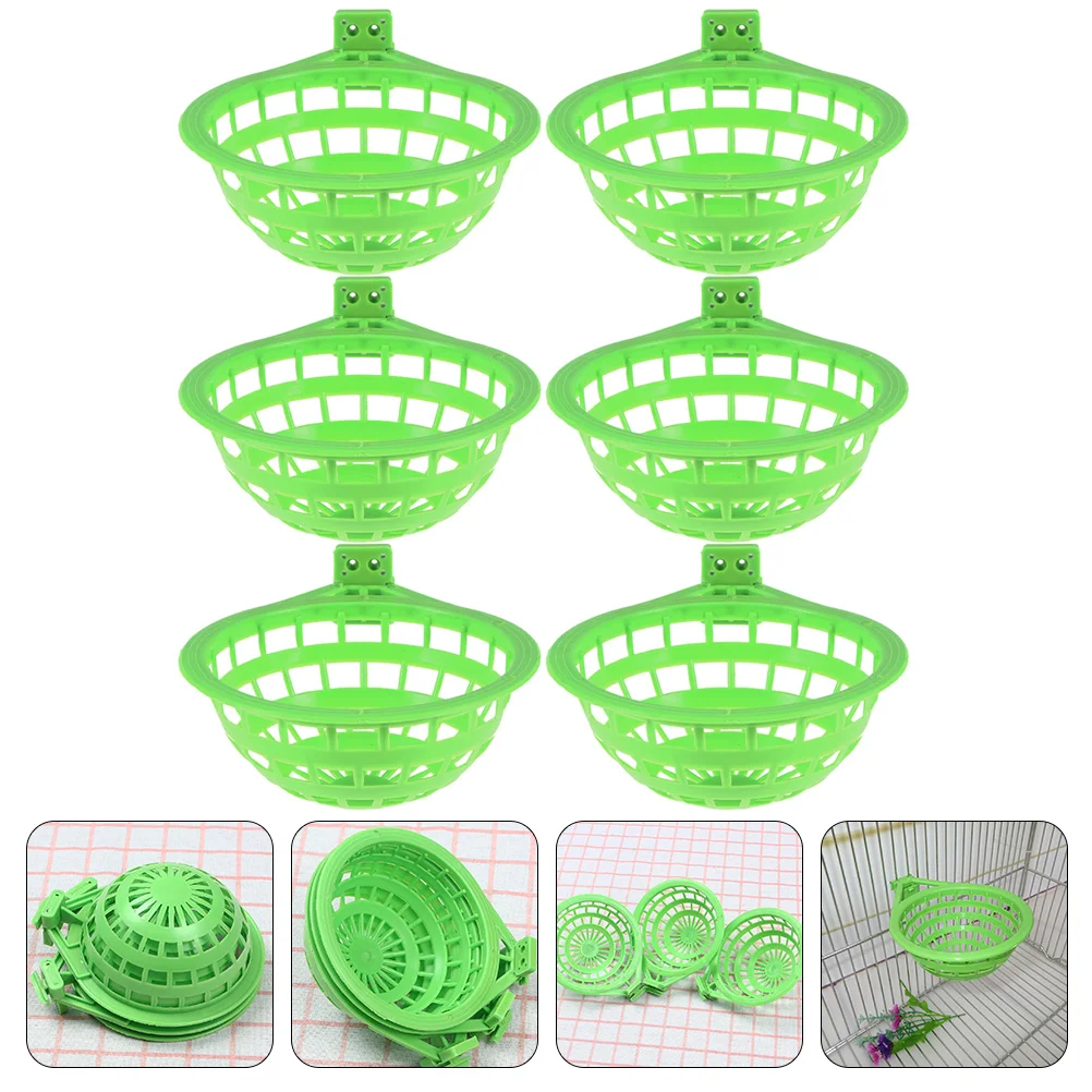 

6 Pcs Hamster Cage Bird Nest Nests Plastic Artificial Bed for Parrot Basin Cages