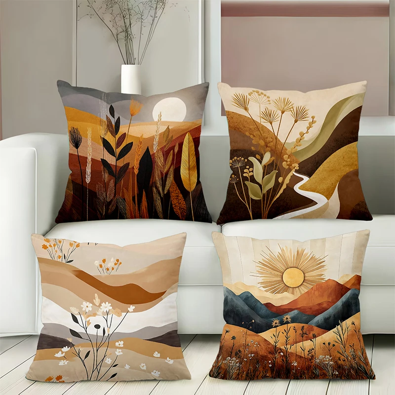 Autumn Landscape Printed Throw Pillow Covers Set Polyester pillowcase, sofa decorative cushion cov Headboard Pillow