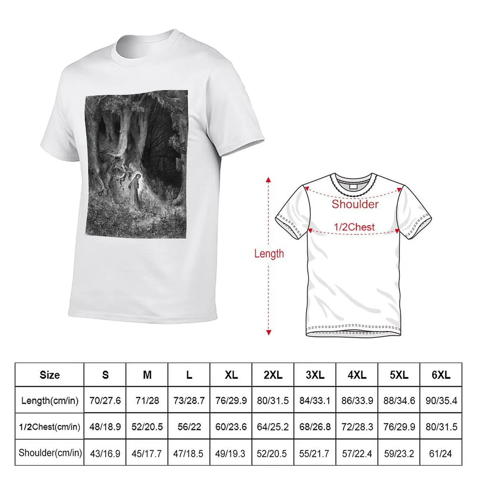 Dante's Inferno, the gloomy wood (C017/7996) T-Shirt for a boy boys whites t shirts for men cotton