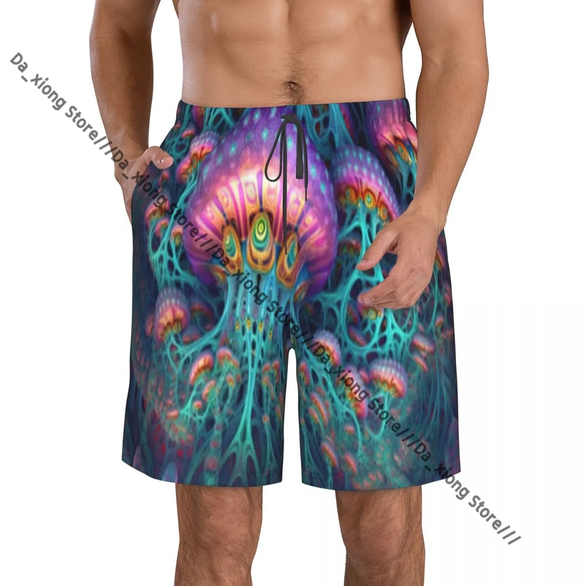 

Men Beach Short Quick-drying Swimming Trunk Jellyfishs In The Ocean Swimwear Swimsuit Bathing Shorts