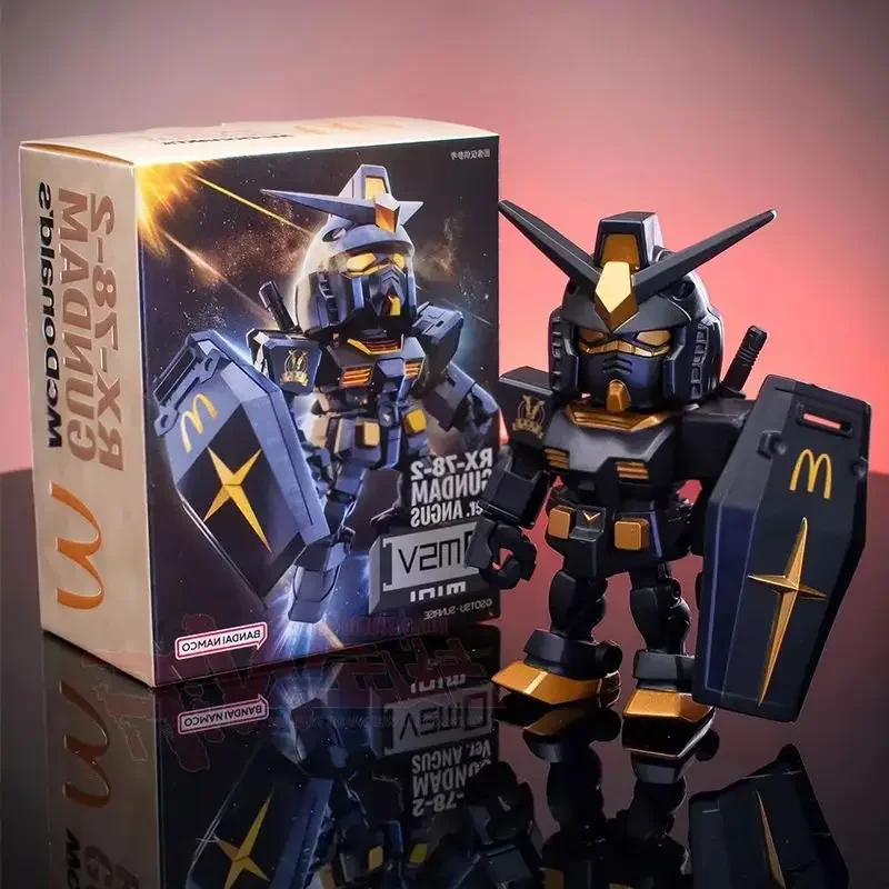 BANDAI McDonald's co-branded Gundam Ver. Angus SD RX-78-2 Model General Hamburger Theme Platform Action Toy Figure Birthday Gift