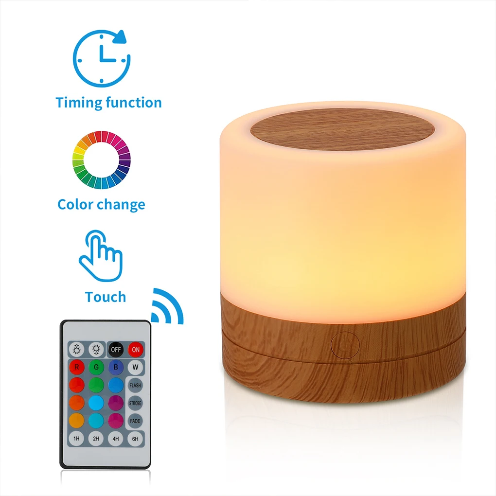 Bedside Table Mood Light Charging Color Changing LED Lamp 1. Easy To Control Activated