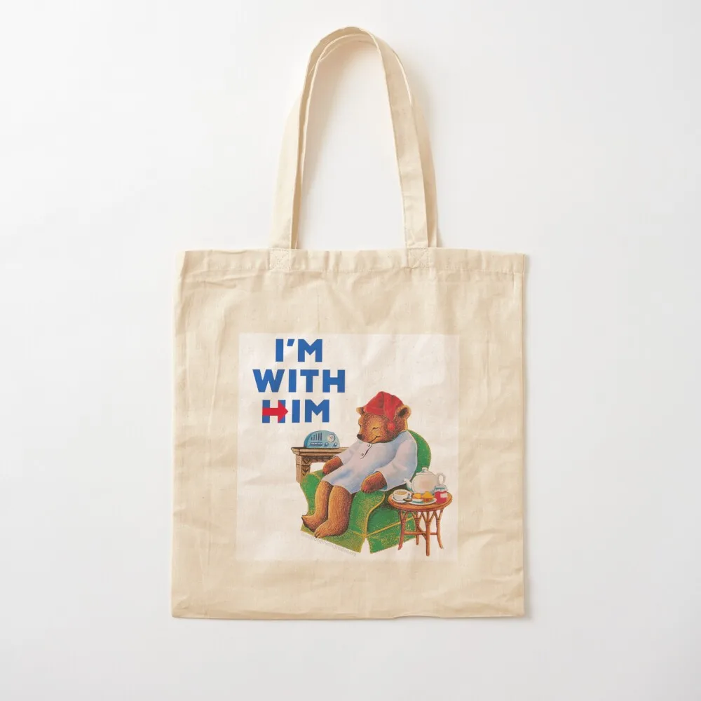 

Я с его спать чайный медведь Tote Bag Большая сумка для пляжа Холщовая сумка Tote