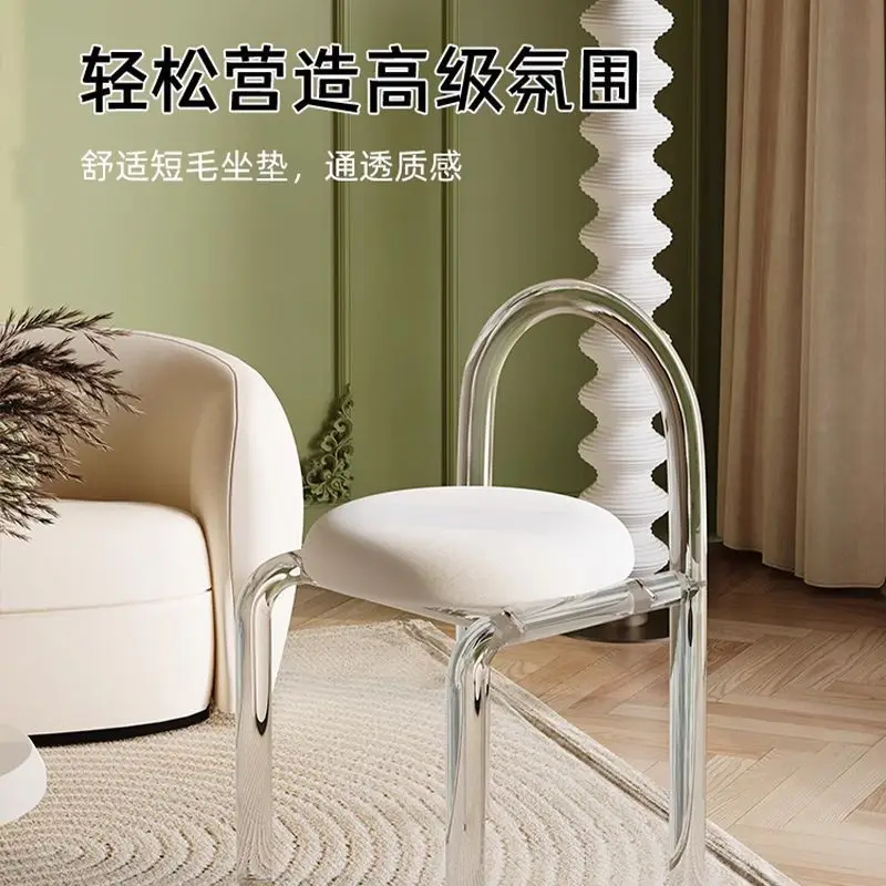 Acrylic chair dressing stool back chair Nordic modern simple Internet celebrity minimalist transparent makeup stool ins