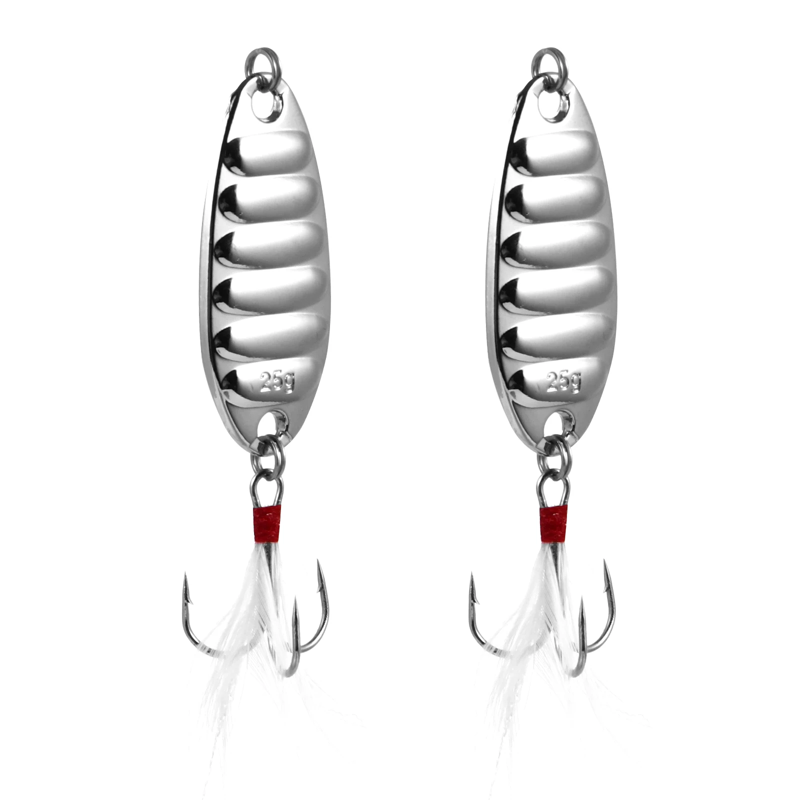 

2Pcs Durable Zinc Alloy Fishing Lures Metal Baits Treble Hooks Tackle Instruments