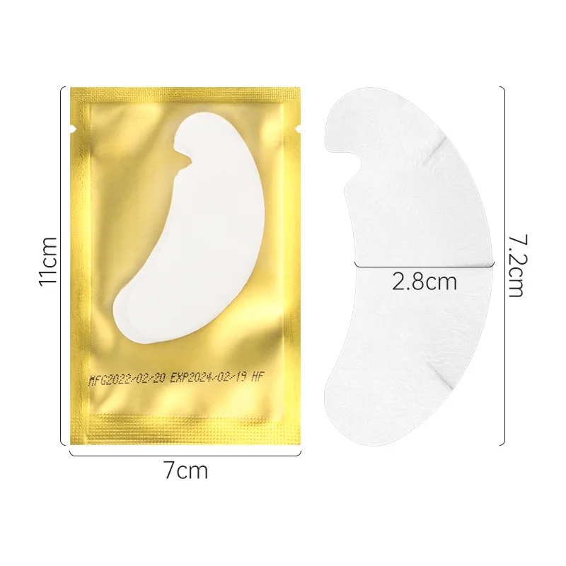 Parches de hidrogel para extensión de pestañas, almohadillas para ojos, máscara de extensión de pestañas, maquillaje, color aleatorio, 50 piezas