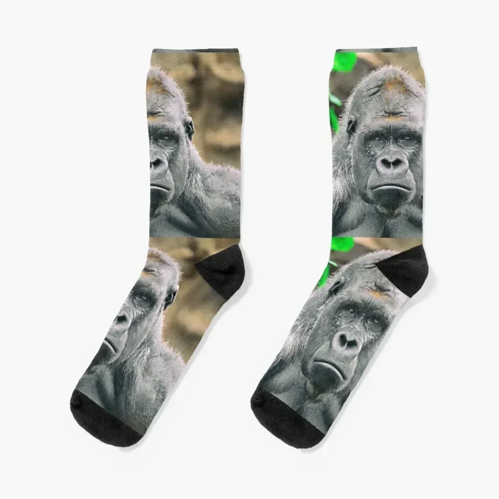 

Angry gorilla funny face mask Socks soccer anti-slip happy Running cute Socks Men Women's
