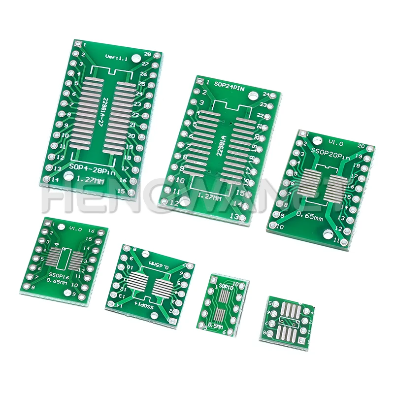 10pcs PCB Kit SOP8 SSOP10 SOP14 SOP16 20 24 28 to DIP SMD to DIP IC Adapter Socket SOIC TSSOP Board Adapter Board 0.65mm 1.27mm