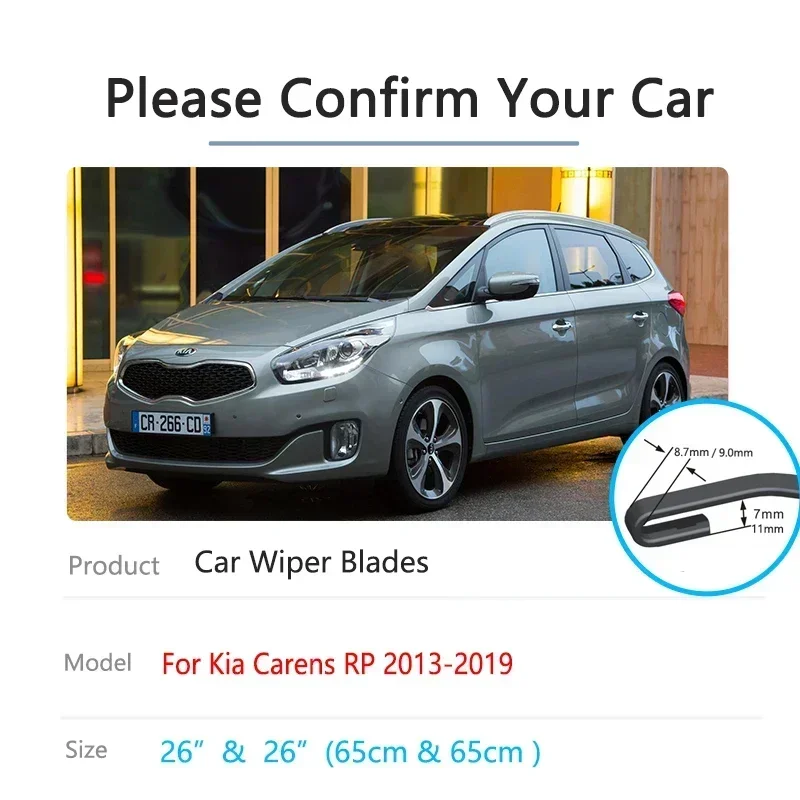 For Kia Carens Rondo RP 2013~2019 Universal Front Wiper Blade Cutter Windshield Windscreen Window Cleaning Auto Replacement Part