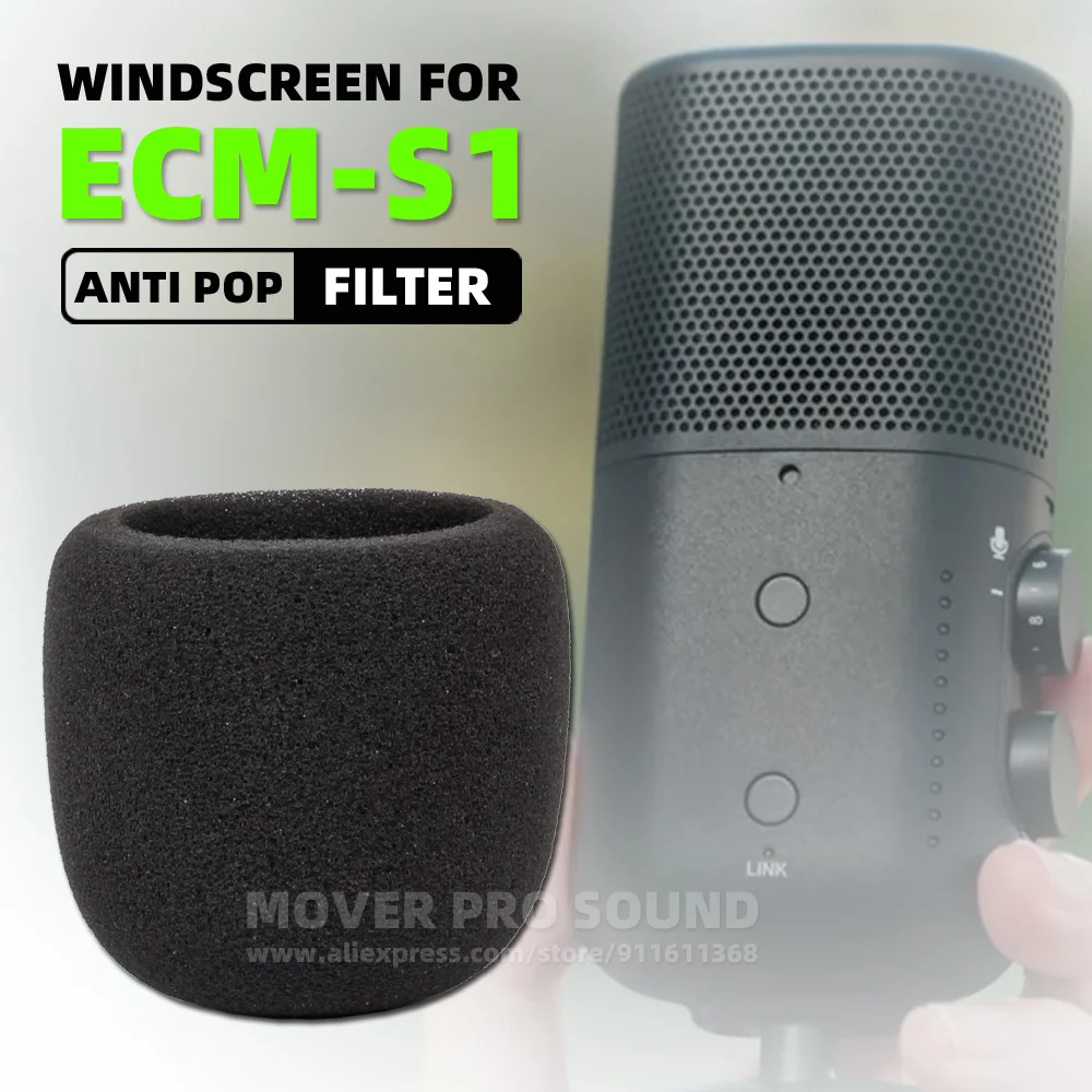 Vervanging Voor Sony ECM-S1 Ecm S1 S 1 Windscherm Mic Pop Filter Winddichte Voorruit Microfoon Geluidsisolatie Sponsschuim