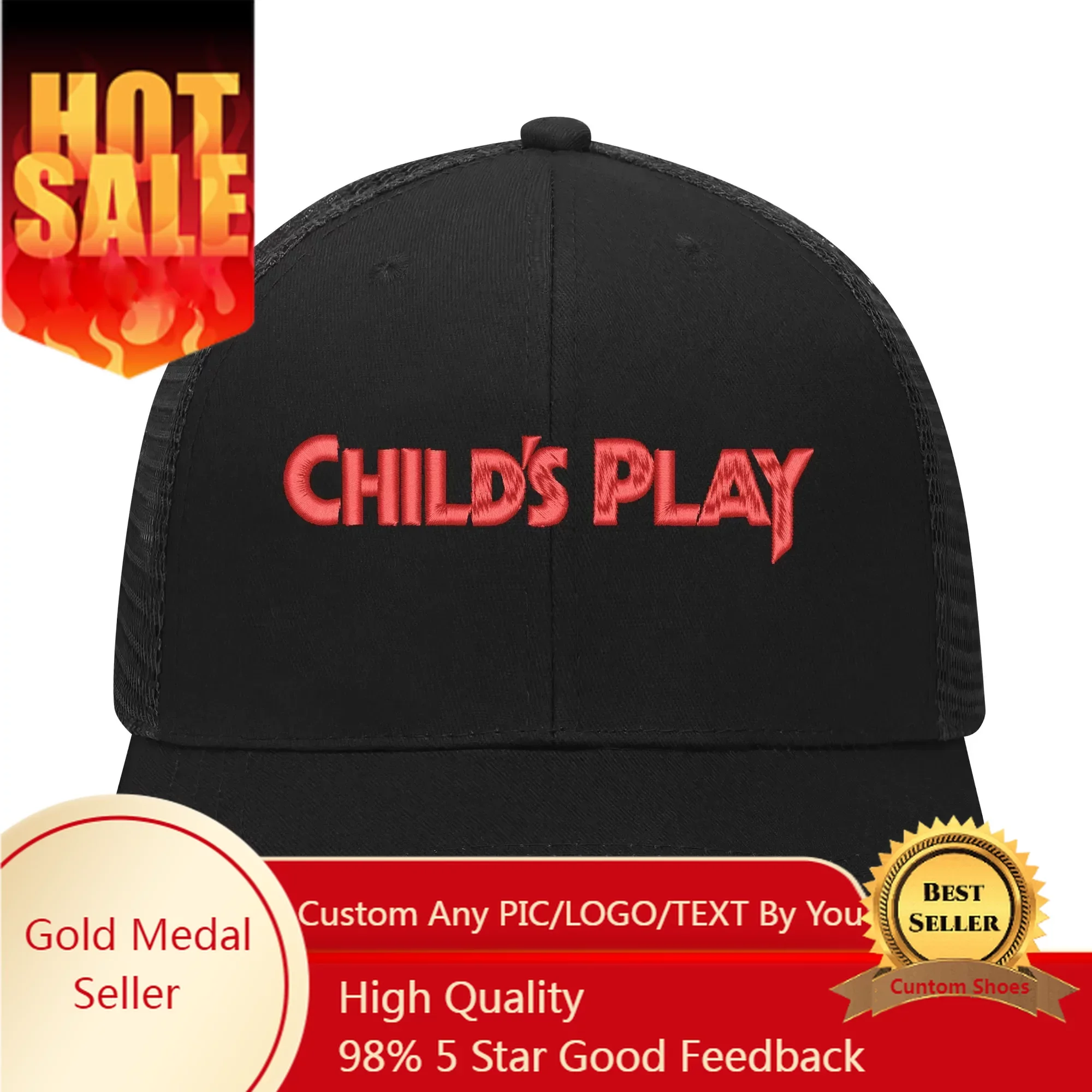 

Horror Movie Childs Play Chucky Embroidery Hat Mens Womens Sports Baseball Hats Hip Hop Mesh Cap Summer Custom Made Caps