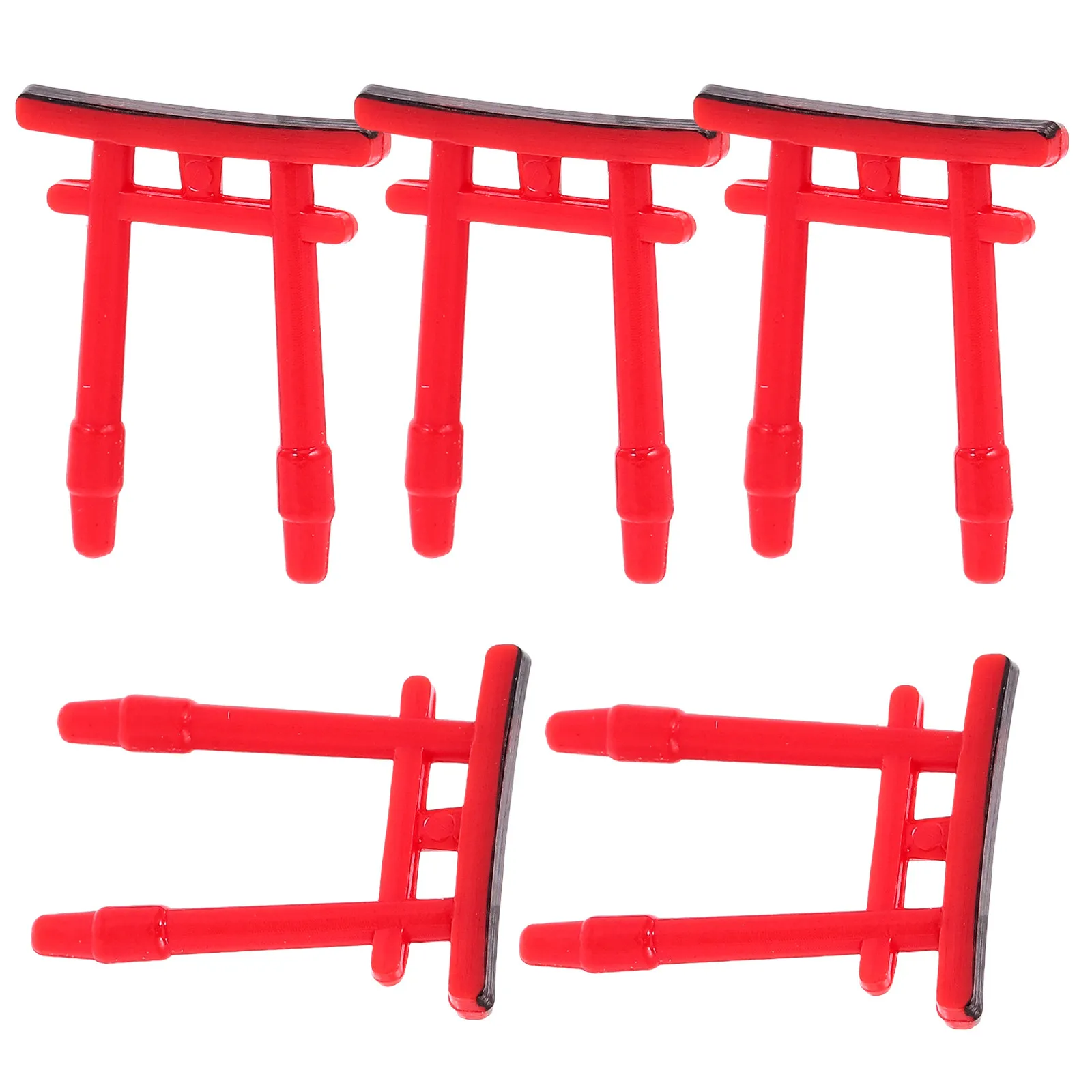 5Pcs Micro Torii Gate Decoration Lifelike Japanese Style Mini Gate for Fish Tank Aquarium Sand Table Garden Zen Microscape Decor
