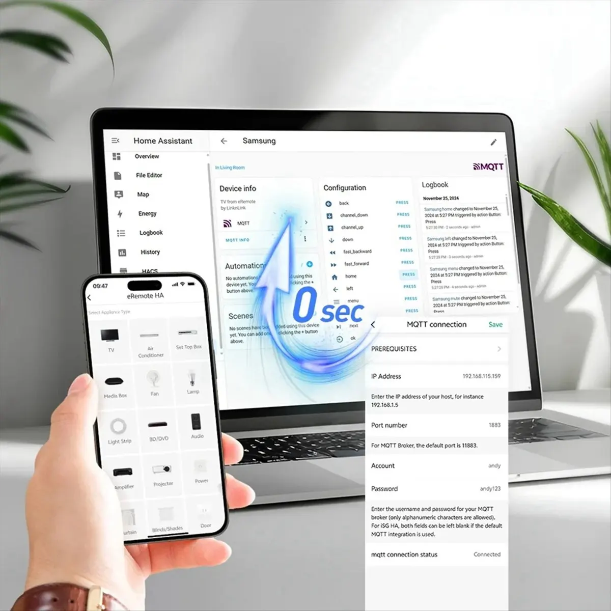 

NEW! ERemote HA Smart WiFi Universal Remote IR Blaster for TV, Aircon, STB, IR2MQTT Home Assitant, for Alexa, for Google Home