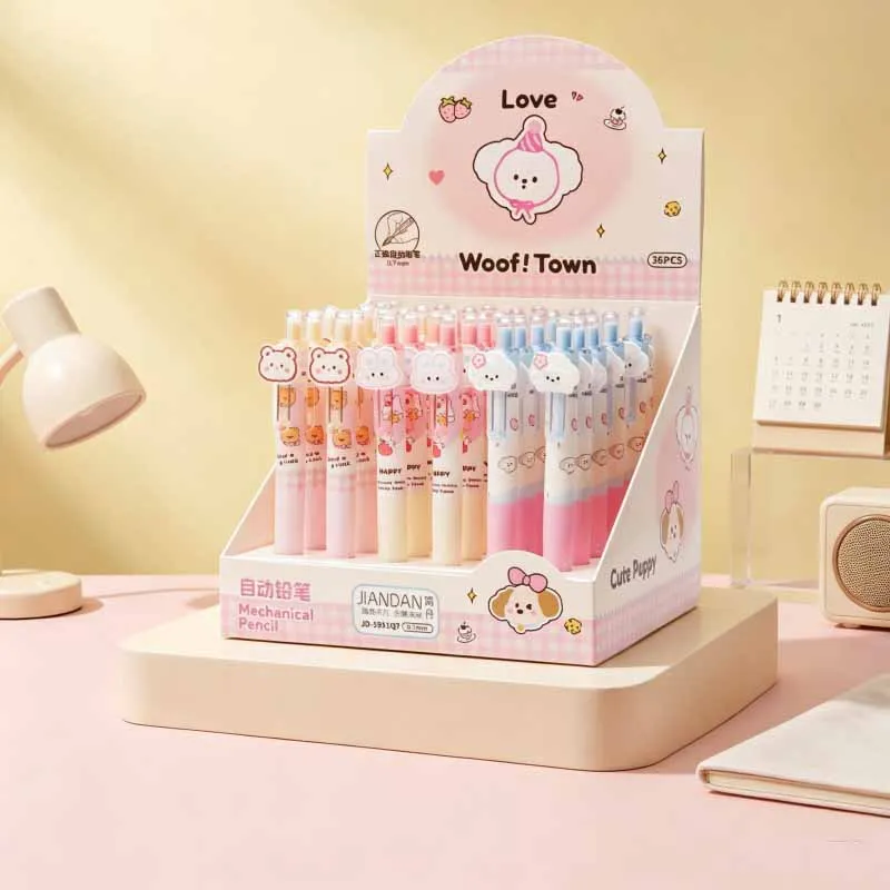 36pcs/lot Kawaii Dog Rabbit Bear Mechanical Pencil Cute 0.5/0.7MM Drawing Writing Automatic Pen School Office Supplies