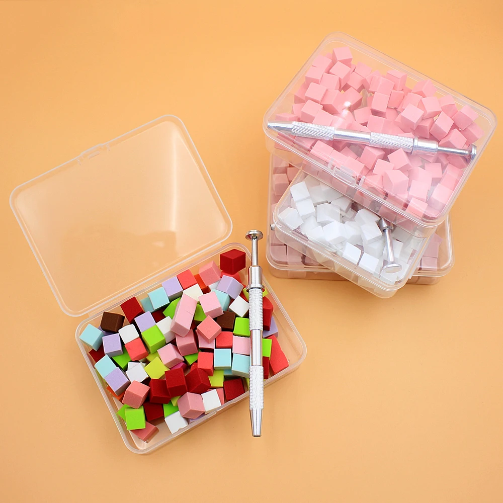 1set 100pcs Nail care gradual pat cotton with clip sponge powder puff dizzy dye nail art gel polishing block nail care tool
