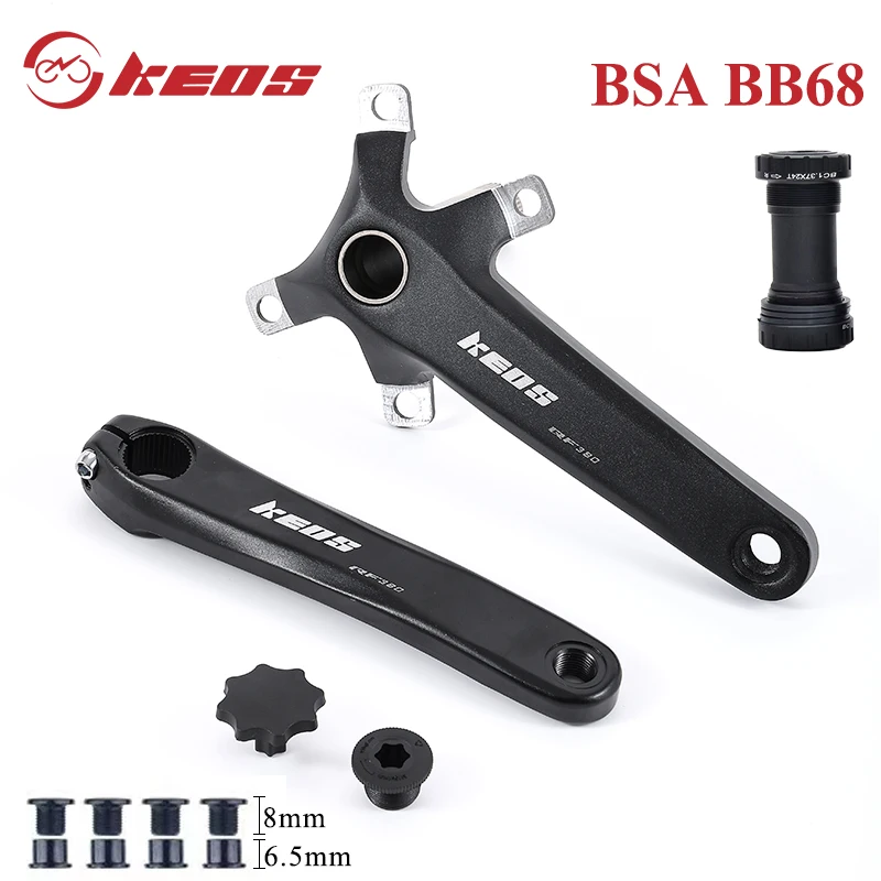 KEOS Rennrad Kurbel Set Hohl Tech 165MM/170mm Aluminium Legierung Doppel Disc 50-34T Kettenblatt fahrrad Zubehör