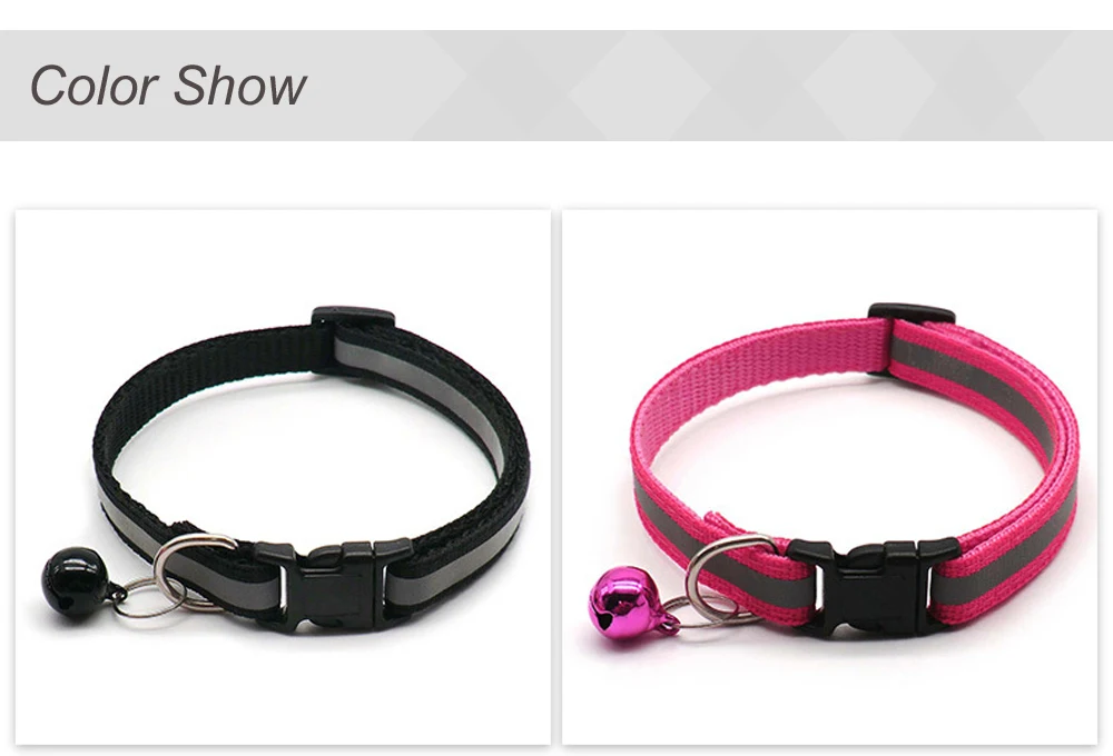 2 Stück/Packung 12 Farben Reflektierende Verstellbare Halsbänder für Katzen und Kleine Hunde mit Glöckchen, Niedliche Haustierzubehör-Kollektion – Detail 4