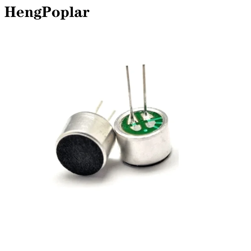 100pcs 9*7mm Capacitive Electret Microphone With Pins MIC Electret Condenser Pick-Up Sensitivity 52D 9x7mm 9mmx7mm 9mm*7mm