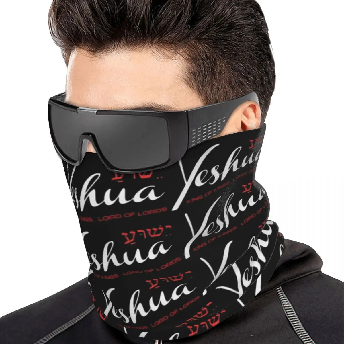 Jesus Christ Yeshua Multifunctional Elastic Neck Gaiter Dust Proof Face Cover Bandana Unisex for Cycling Hiking Fishing