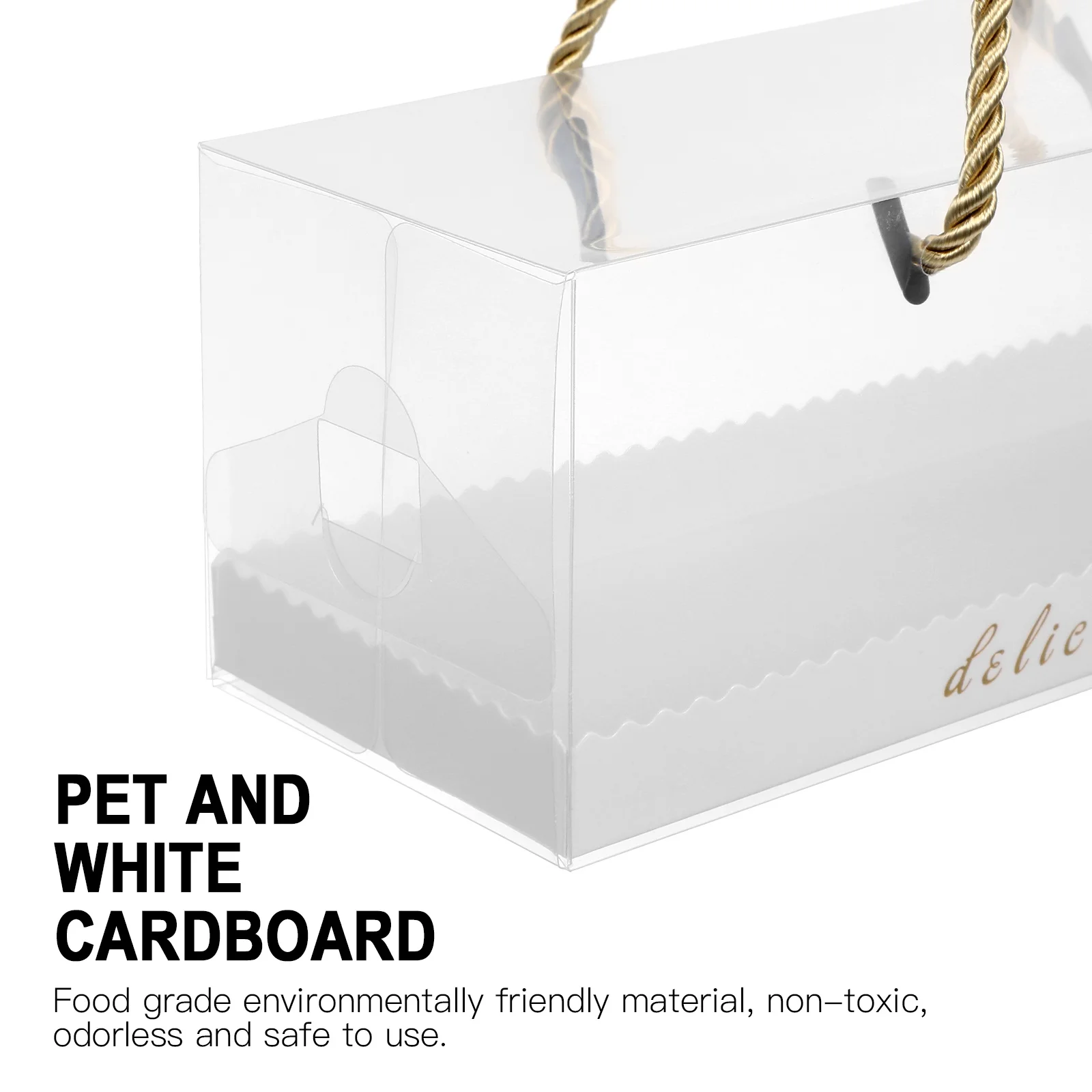 10 pcs Baking Boxes Transparent Food Containers For Cake Dessert Storage Practical Portable Candy Packaging Sturdy Non-Toxic