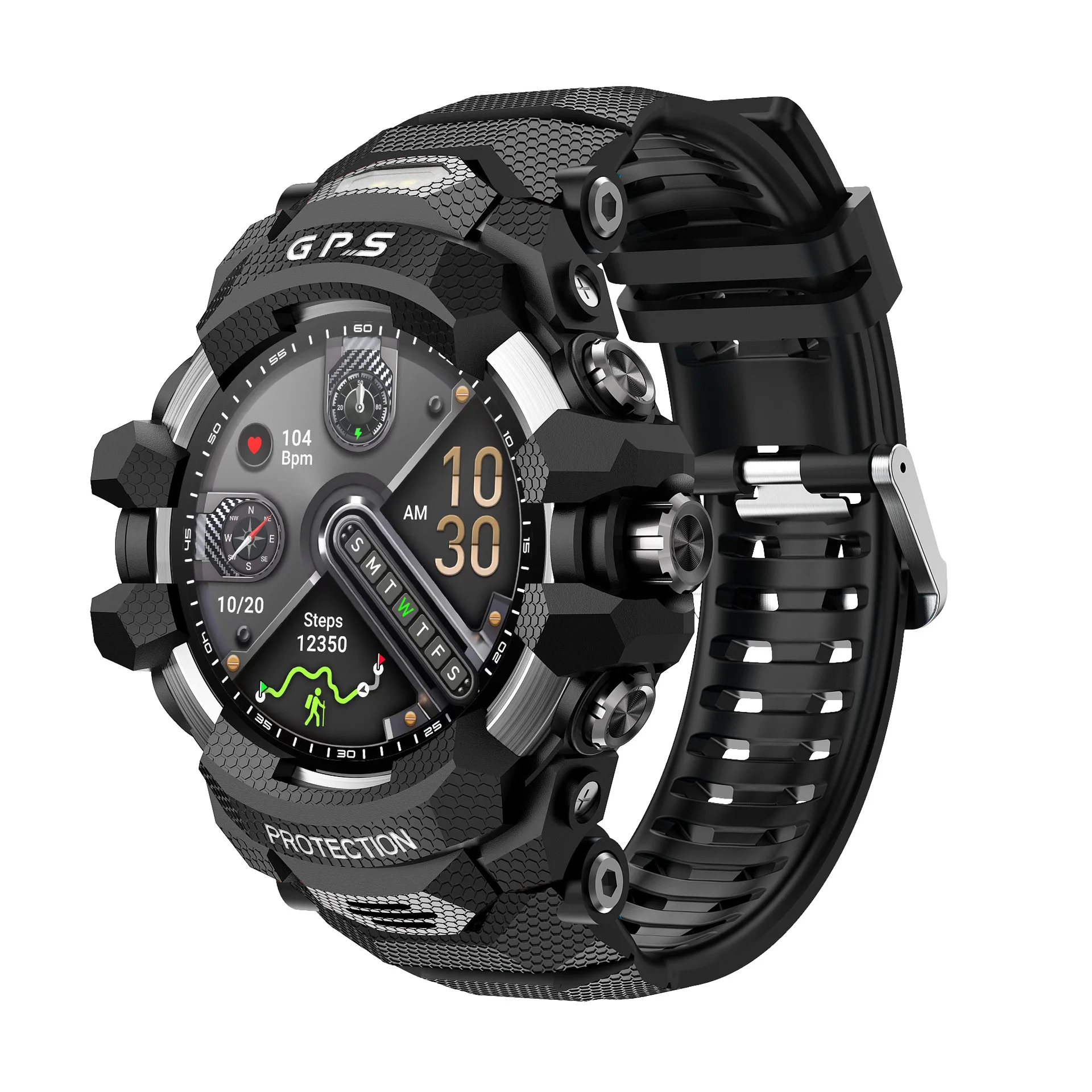

2026 GPS Sports Smart Watch 1.43'' Amoled Display AOD Mens Watch Bluetooth Call Altitude Barometer Compass IP68 Waterproof