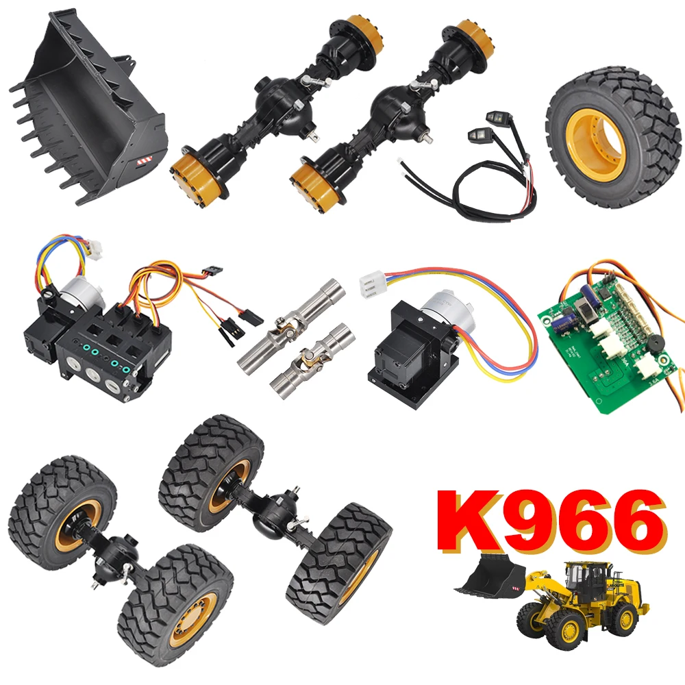 Kabolite K966 RC Loader Axle Gearbox Wheel Hydraulic Valve block Pump/ Universal Joint/ Bucket / Boom Steering Cylinder Parts