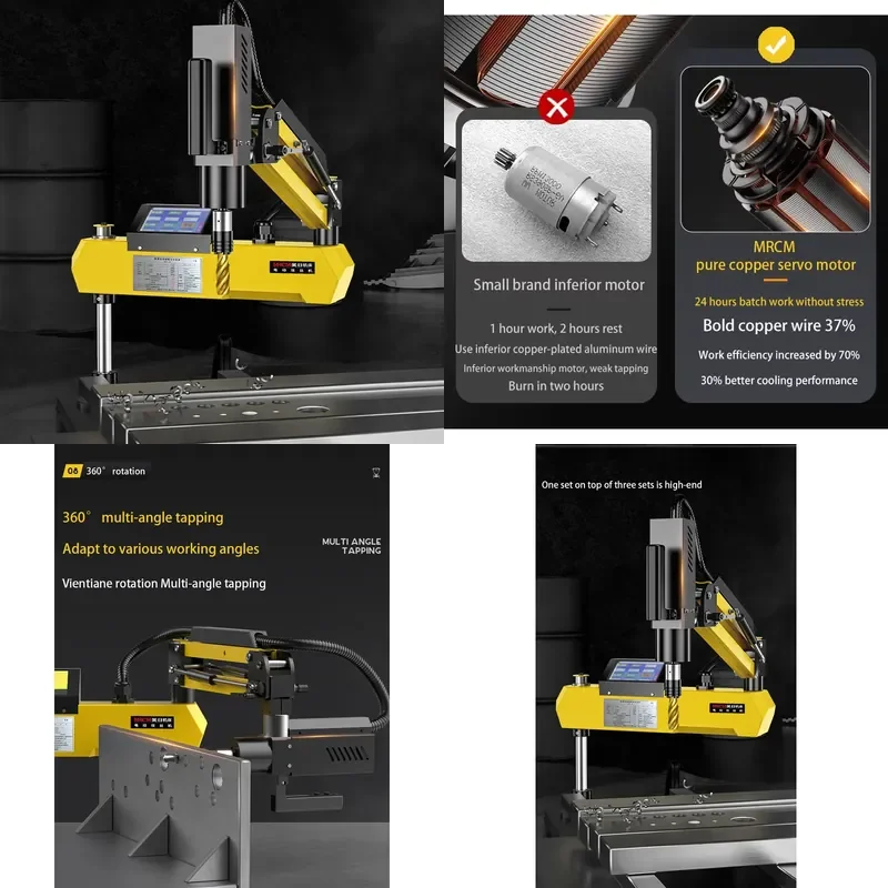for Language Customized Electric Tapping Arm Screw Threading Machine
