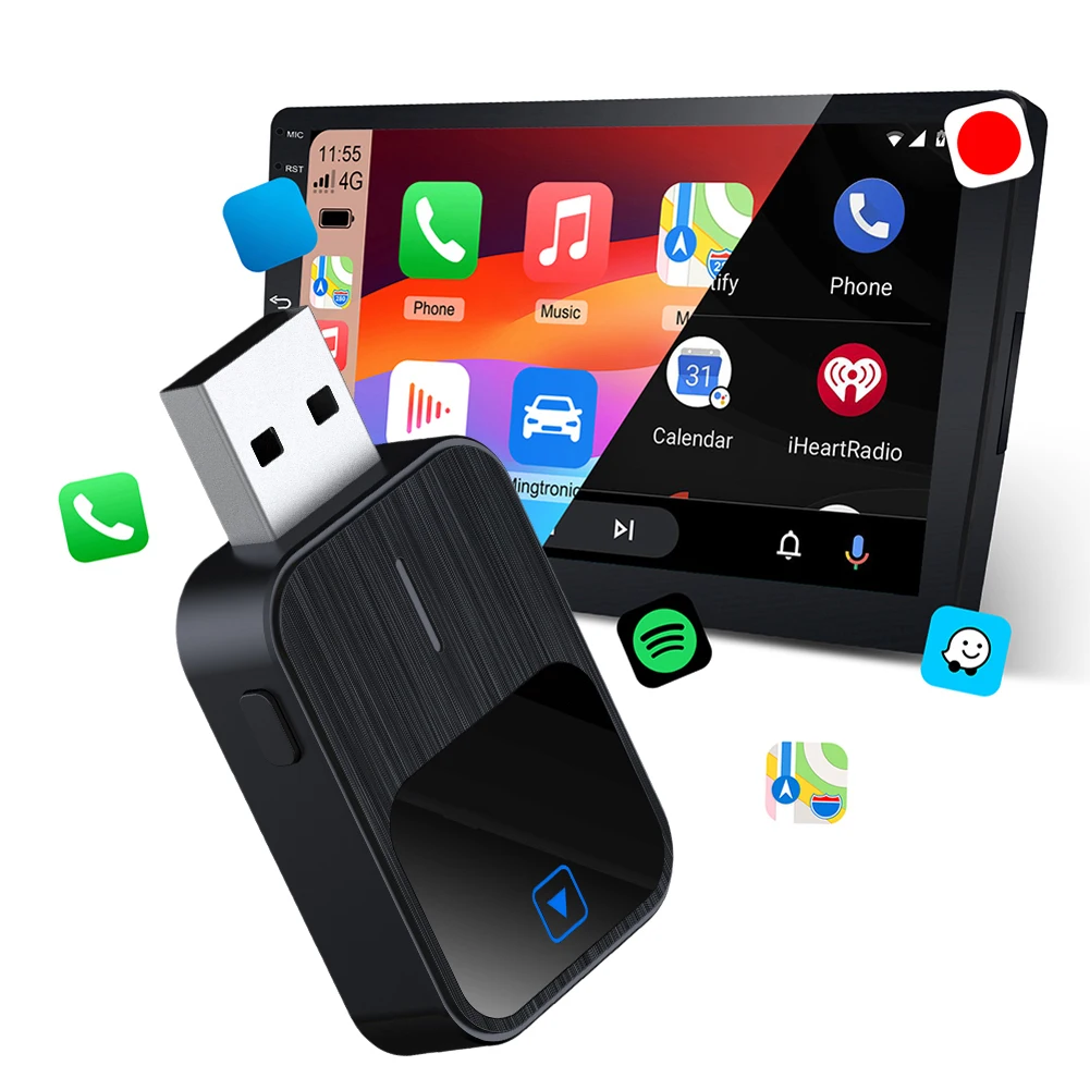 Беспроводной Android Auto и CarPlay 2 в 1, ключ USB-C/USB AI Box с автоматическим подключением, голосовое управление для OEM-проводного Carplay Android Auto Car