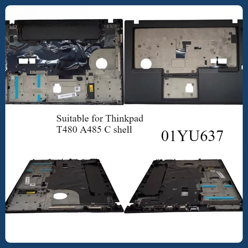 

01YU637 C-Cover New Origi Laptop for Lenovo ThinkPad T480 A485 C Cover Palmrest Keyboard Border Black With Fingerprint Hole