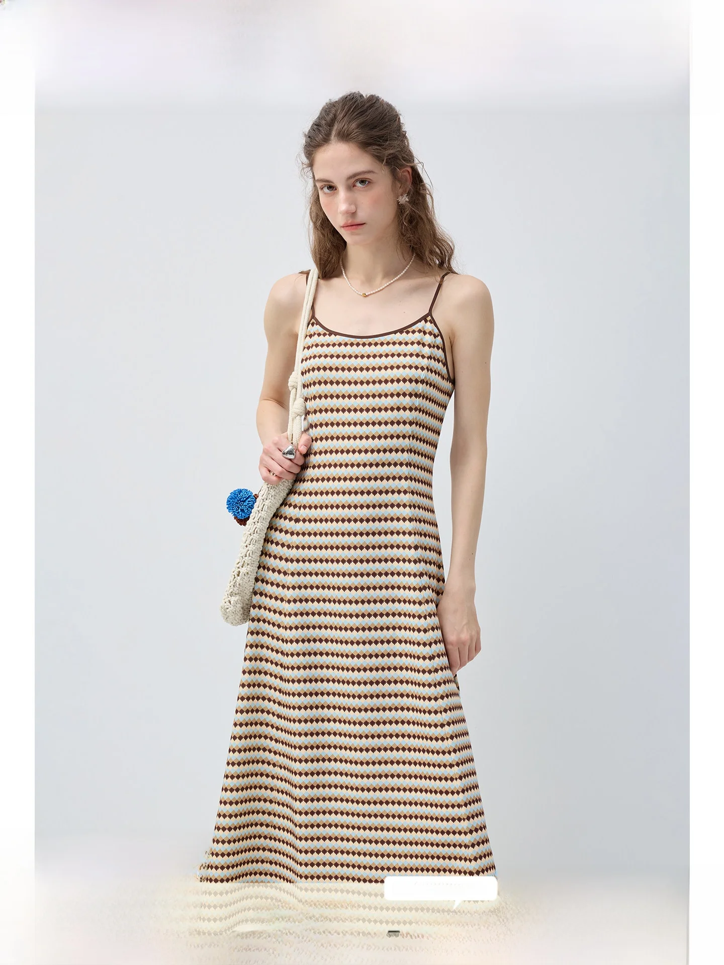 

Rui plus Size Retro Striped Tube Dress Slimming Concealing A-Line Skirt Summer Women's Clothing Artistic Style Long Dress