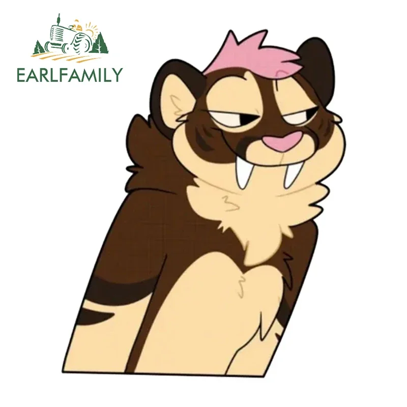 EARLFAMILY 13 سنتيمتر X 10.6 سنتيمتر فروي براون الذئب سيارة ملصق مقاومة للخدش لطيف ملصق مائي تخييم قافلة متنقل فان اكسسوارات السيارات