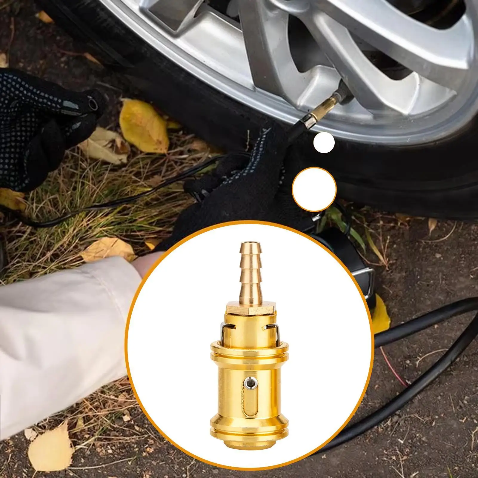 Tire Inflator Nozzle Solid Brass Automotive Accessory Car Tire Inflation Air Chuck For Vehicles Trailer RV Sedan Pickup