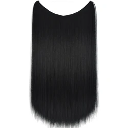 Topreety synthetische hittebestendige rechte elasticiteit onzichtbare draad hair extensions 8006