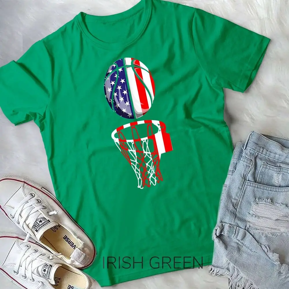 Basketball American Flag 4th Of July Funny Men Boys Kids T-Shirt Unisex T-shirt