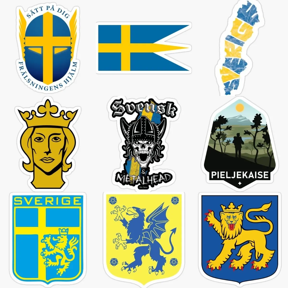 

Sweden Flag Map Emblem Creative PVC Material Stickers Accessories for Decorate Fridge Wall Car Truck Van Window Camper Decad