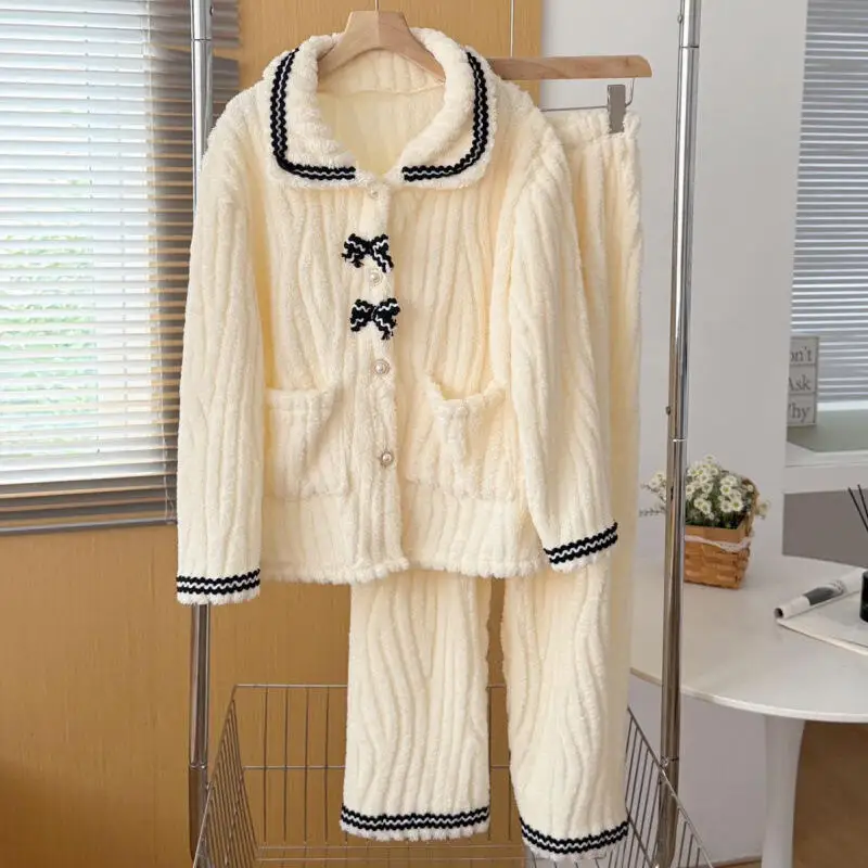 

Женская одежда, пижамы, зимний комплект из двух предметов, плотная версия, новый продукт, Kawaii для дома, на открытом воздухе, сохраняет тепло, утепленный, изысканный