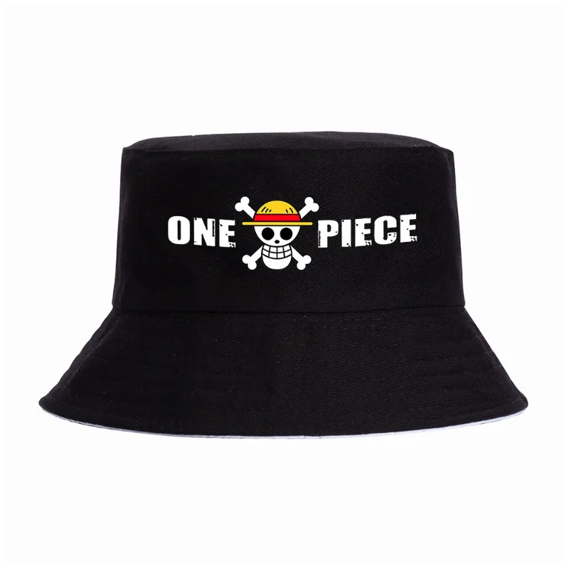 One Piece Fisherman Hat Cartoon Anime Bucket Hats Men Women Summer Panama Cap Adult Outdoor Sports Cotton Casual Sunshade Caps