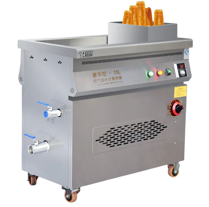 CHUANGYU 35L Commercial Kitchen Chicken Nuggets Oil-Water Separation Gas Fryer New Product