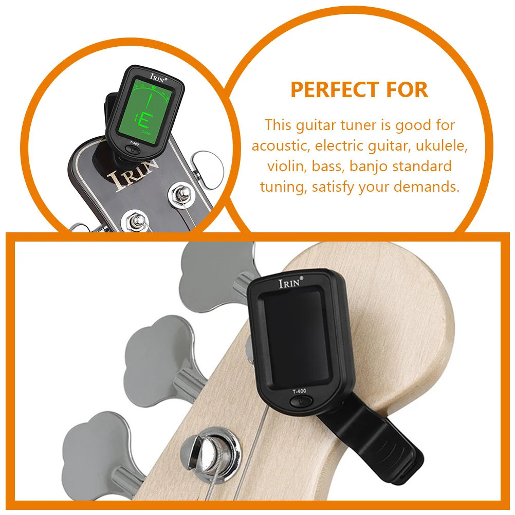 Guitar Tuner Musical Instrument Bass Clip on Multifunction Exquisite Appearance Abs for Easy to Use