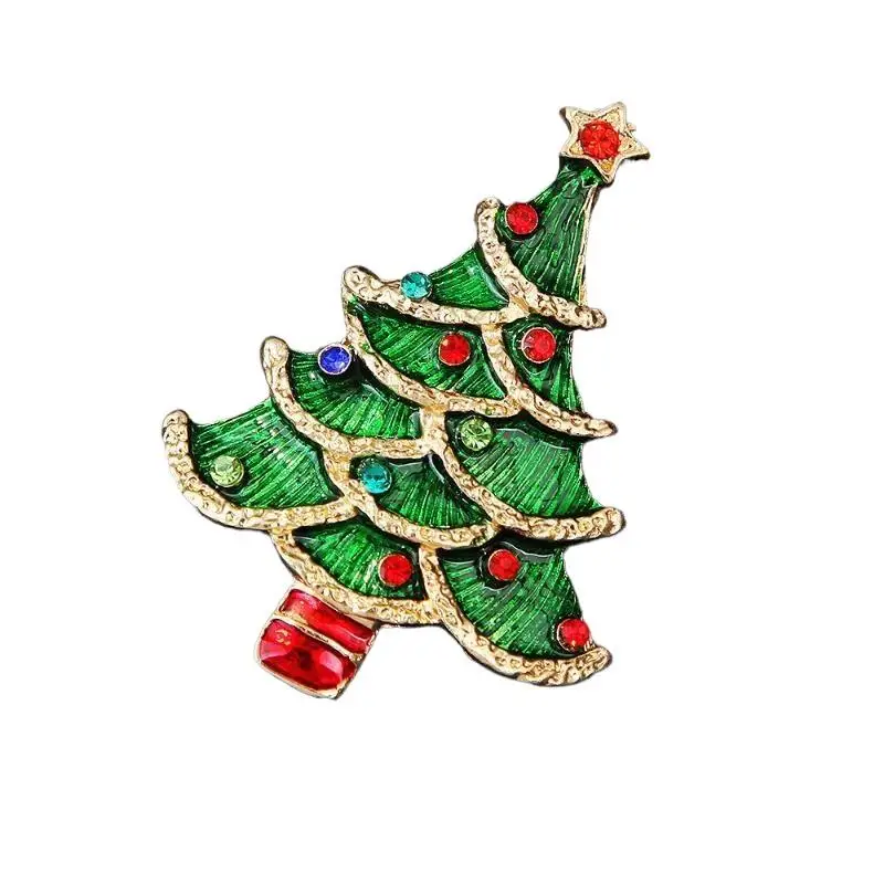 2027 Christmas Tree Brooch Luxury Jewelry Women's High-End Exquisite Pin Badges Wedding Corsage Pin Badge