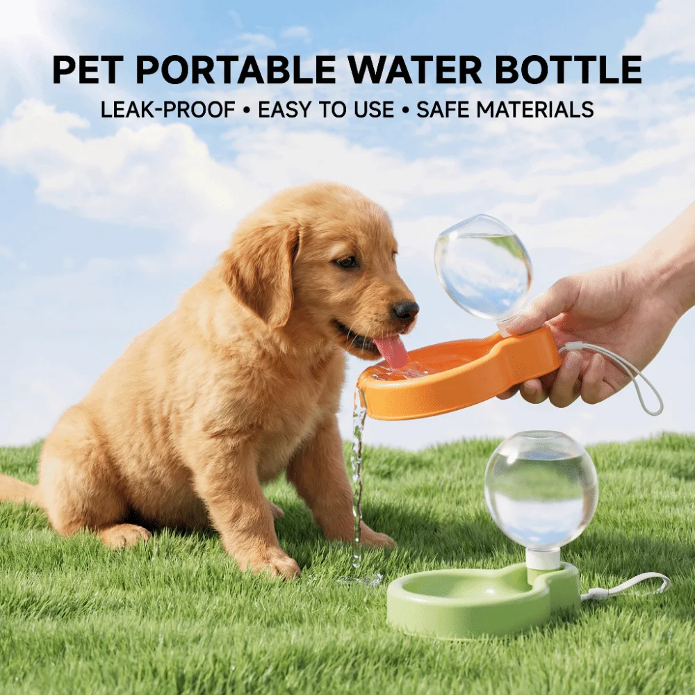

Folding Cat Dog Water Bottle Plastic Food Grade Portable Pet Water Bowl Leak Proof Pet Feeding Supplies Food Water Container
