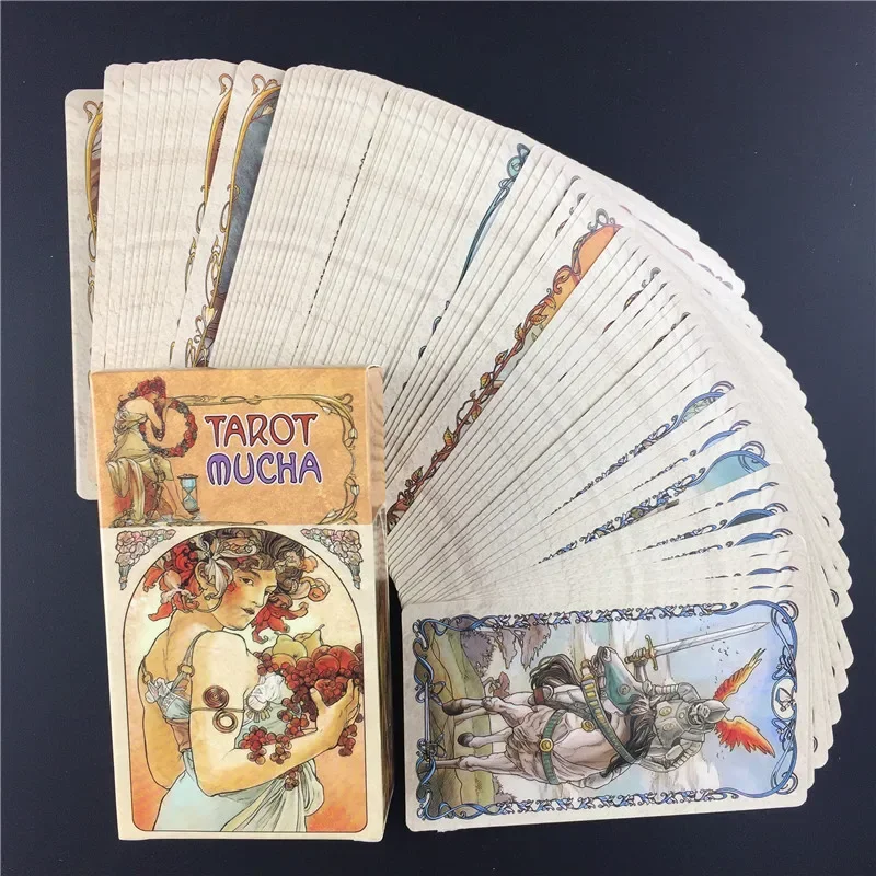 Tarot Mucha Tarot Cards Board Game Card Deck For Family Gathering Party Playing Cards