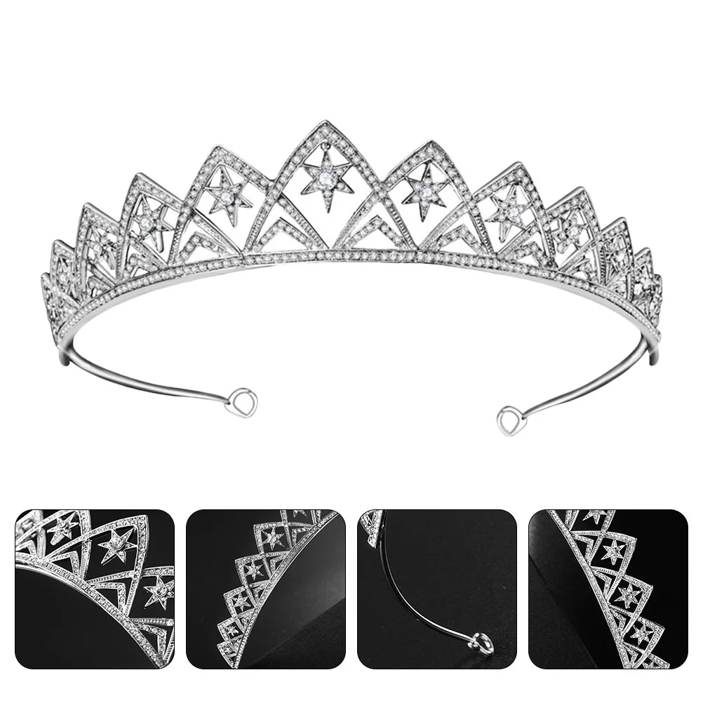 

Bridal Crown Headband Rhinestone Women Baroque Headdress Headpiece Wedding Alloy Party Bride Bridesmaid