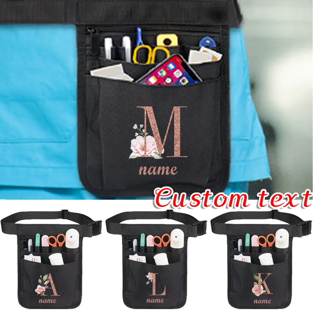 

Персонализированная поясная сумка для медсестер с именем, портативная, с несколькими карманами, для хранения медицинских принадлежностей, органайзер для инструментов