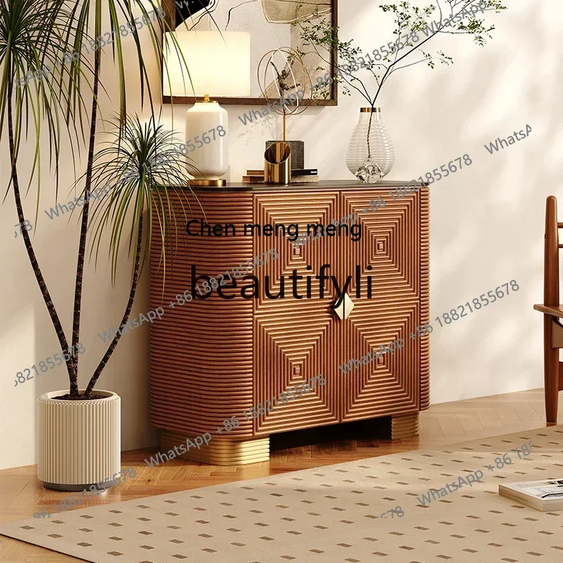 

D178 Medieval rock slab mystery cabinet, wall cabinet, living room decoration, carved dining side cabinet